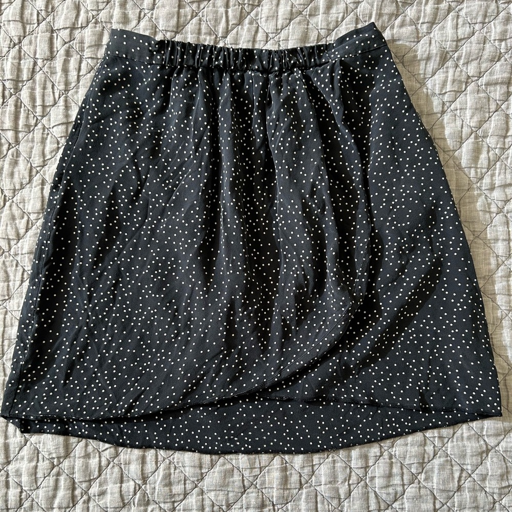 Madewell Black and White Polka Dot Mini Skirt